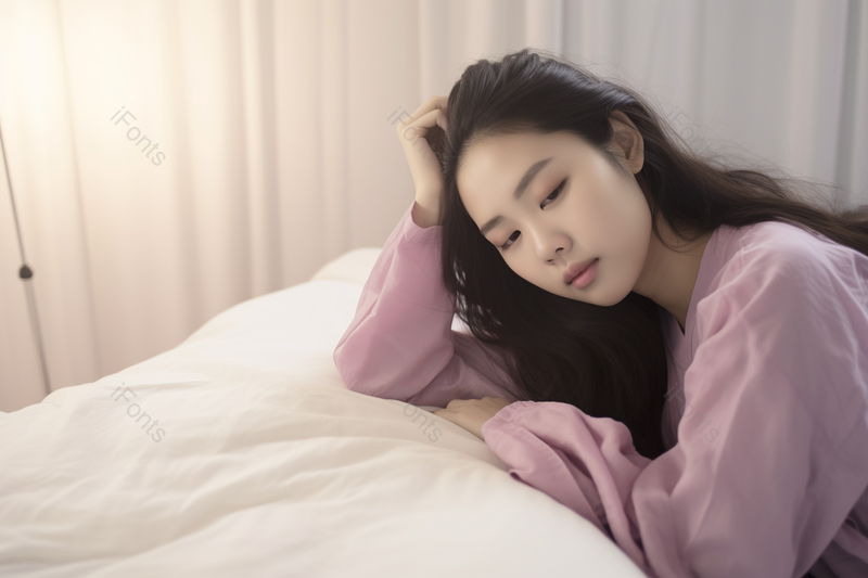 女子起床慵懒状态侧卧,高清,摄影图,摄影图片,图片大全,摄影图免费下载